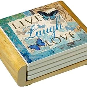 CounterArt Coaster Set with Wooden Holder